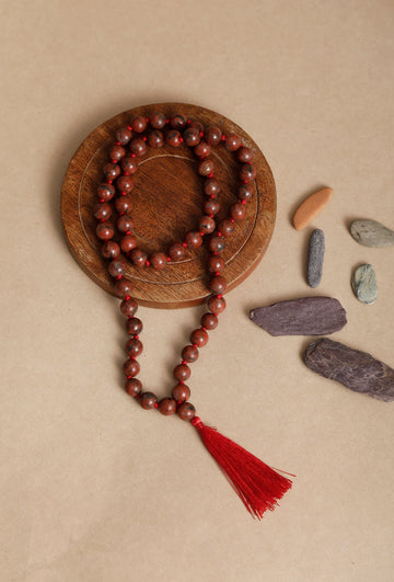 Red Lava Chanting Beads